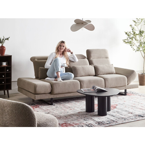 Beliani Sofa 3 Seater IKAST Fabric Taupe 1