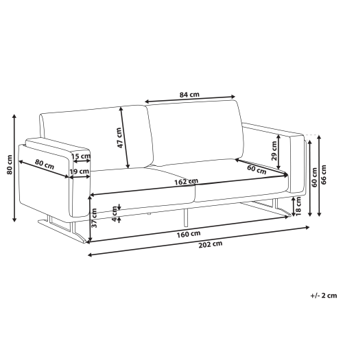 Beliani Sofa 3 Seater IDRE White 2
