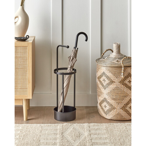 Beliani Umbrella Stand MONNAIE Metal Black 2