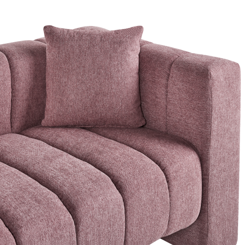 Beliani Right-Hand Chaise Longue LANNILS Fabric Pink 1