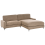 Beliani Corner Sofa 3 Seater MALOY Fabric Brown Left Hand 4