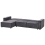 Beliani Corner Sofa Bed 3 Seater ROMEDAL II Fabric Graphite Grey Right Hand 5