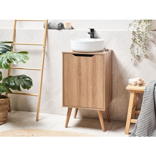 Beliani Vanity Unit JUNIN 45 cm Light Brown 1