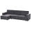 Beliani Corner Sofa Bed 3 Seater ROMEDAL II Fabric Graphite Grey Right Hand 4
