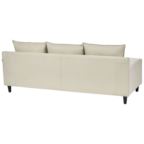 Beliani Corner Sofa 3 Seater ELVENES Fabric Light Beige Left Hand 2