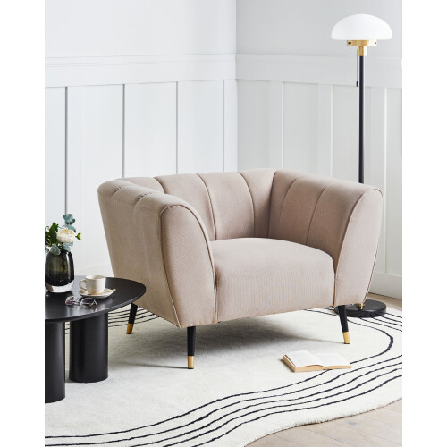 Beliani Armchair ORSTA Fabric Taupe 1