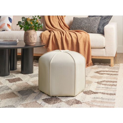 Beliani Pouffe WISHEK Velvet Light Beige 1