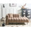 Beliani Left-Hand Chaise Longue LANNILS Fabric Light Brown 3