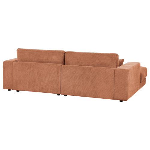 Beliani Corner Sofa 3 Seater LOFOTEN Fabric Light Red Right Hand 2
