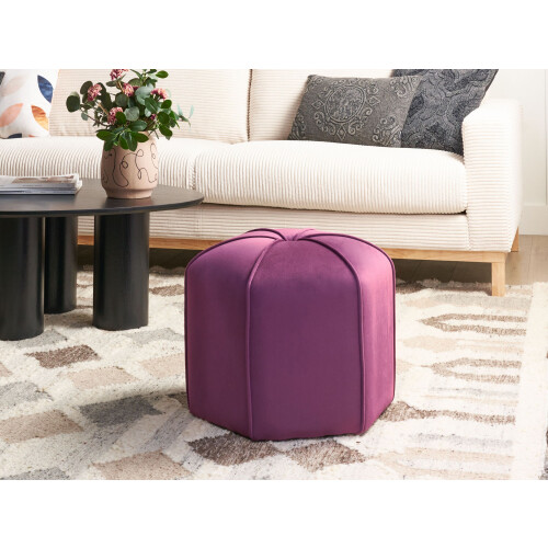 Beliani Pouffe WISHEK Velvet Purple 1