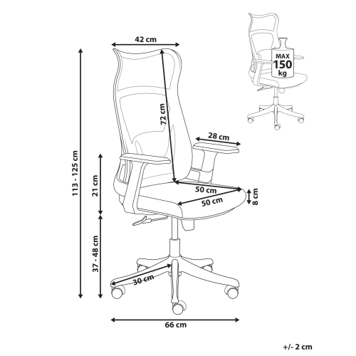 Beliani Office Chair BARD Black 2