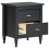 Beliani 2 Drawer Bedside Table SHILLINGTON Pine Wood Black 2