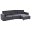 Beliani Corner Sofa Bed 3 Seater ROMEDAL II Fabric Graphite Grey Left Hand 4