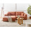Beliani Corner Sofa 3 Seater LOFOTEN Fabric Light Red Right Hand 4
