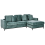 Beliani Corner Sofa OSLO Velvet Teal Left Hand 4