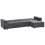 Beliani Corner Sofa Bed 3 Seater ROMEDAL II Fabric Graphite Grey Left Hand 5