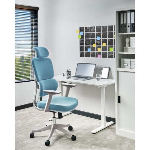 Beliani Office Chair VISCOUNT Fabric Blue 1
