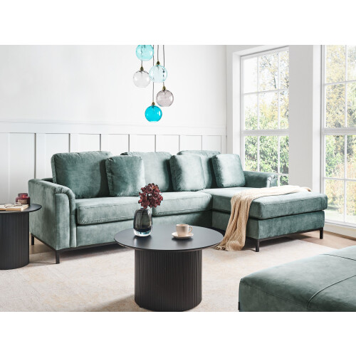 Beliani Corner Sofa OSLO Velvet Teal Left Hand 1
