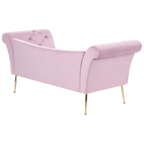 Beliani Chaise Longue NANTILLY Velvet Light Violet 2