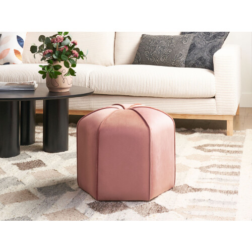 Beliani Pouffe WISHEK Velvet Pink 1