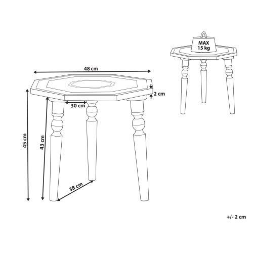 Beliani Side Table WANDILO Mango Wood Brown 2