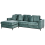 Beliani Corner Sofa OSLO Velvet Teal Right Hand 4