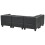Beliani Modular Corner Sofa 4 Seater UNSTAD Faux Leather Black Right Hand 3