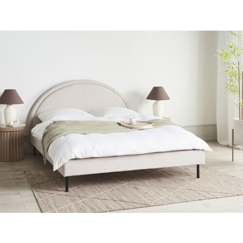 Beliani Bed Fabric MARGUT 160 x 200 cm (EU King Size) Light Beige 1