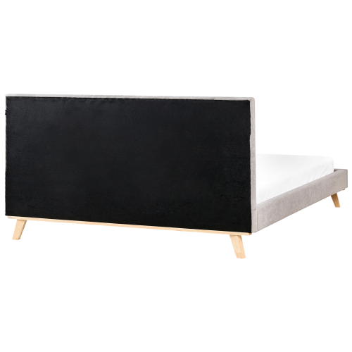 Beliani Bed Chenille TALENCE 180 x 200 cm (EU Super King) Light Grey 2