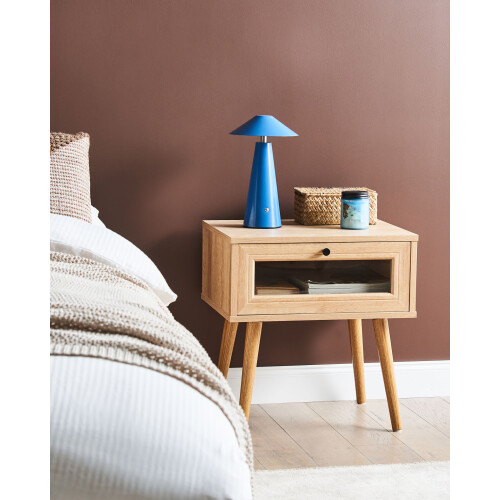 Beliani 1 Drawer Bedside Table ALBANY Light Brown 1
