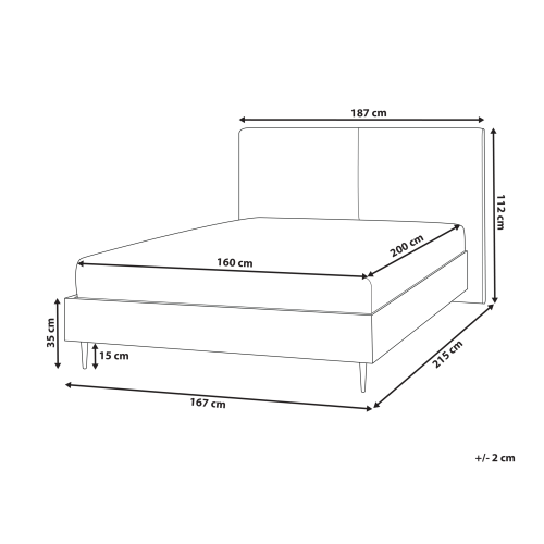 Beliani Bed Boucle IZERNORE 160 x 200 cm (EU King Size) Beige 2