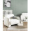 Beliani Armchair SALAND Fabric White 2