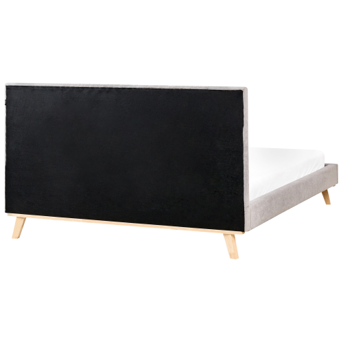Beliani Bed Chenille TALENCE 160 x 200 cm (EU King Size) Light Grey 2