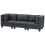 Beliani Modular Sofa 3 Seater UNSTAD Faux Leather Black 4
