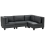 Beliani Modular Corner Sofa 4 Seater UNSTAD Faux Leather Black Left Hand 5