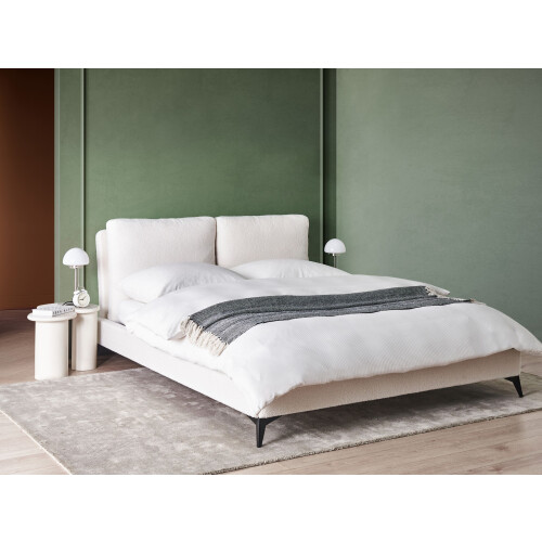 Beliani Bed Boucle MELLE 160 x 200 cm (EU King Size) Off-White 1