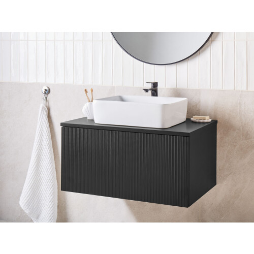 Beliani Wall Mounted Vanity Unit ALZIRA 80 cm Black 1