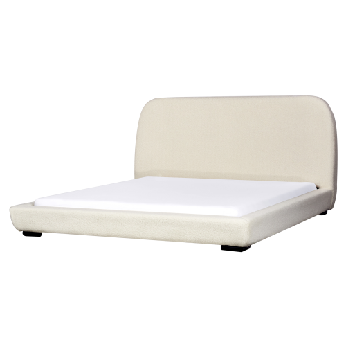 Beliani Bed Boucle ROISEL 180 x 200 cm (EU Super King) Light Beige 1