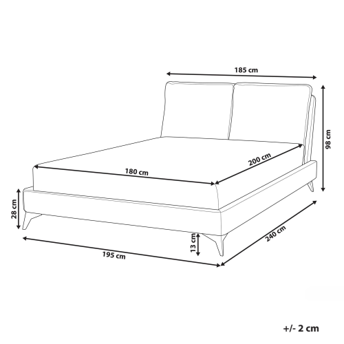 Beliani Bed Boucle MELLE 180 x 200 cm (EU Super King) Brown 2