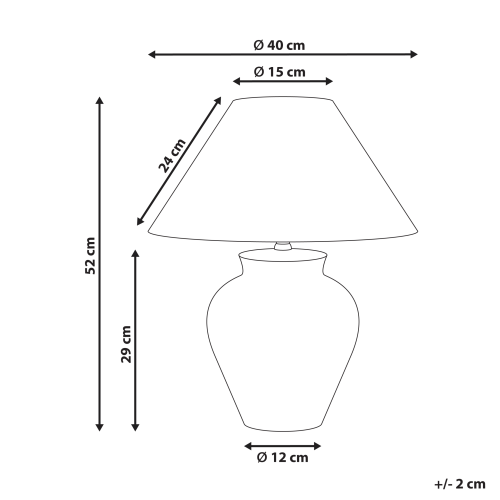 Beliani Table Lamp DIOGO Porcelain White 2