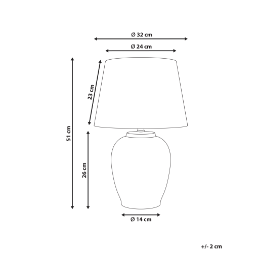 Beliani Table Lamp SUNJA Porcelain White/ Blue 2