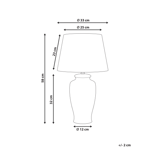 Beliani Table Lamp BIJELA Porcelain White/ Blue 2