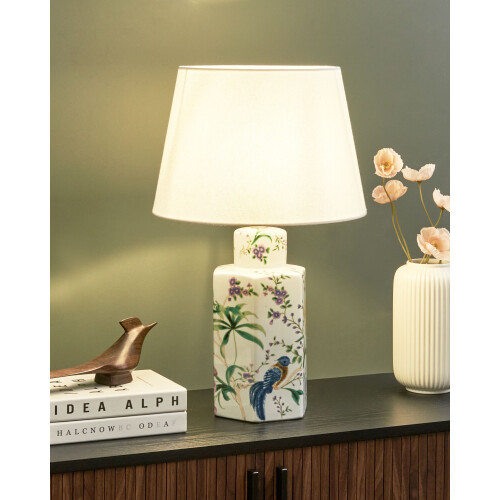 Beliani Table Lamp CAVADO Porcelain White 1
