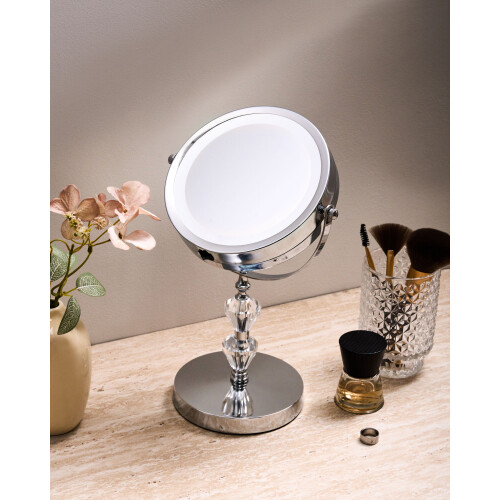 Beliani Makeup Mirror LED LAON Silver 1