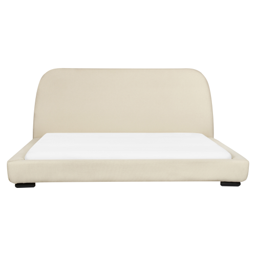 Beliani Bed Fabric ROISEL 180 x 200 cm (EU Super King) Light Beige 2