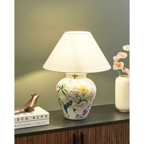Beliani Table Lamp DIOGO Porcelain White 1