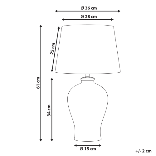 Beliani Table Lamp FEBROS Porcelain White 2