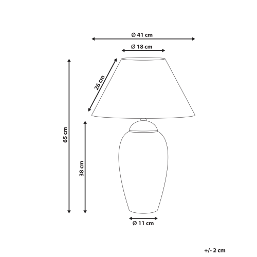 Beliani Table Lamp VERUSA Porcelain White/ Blue 2
