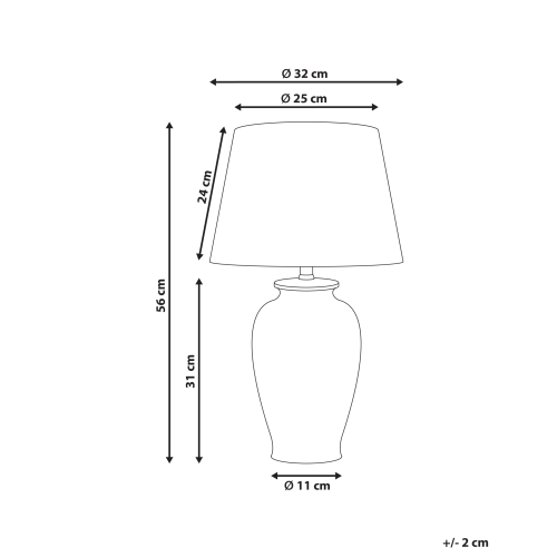 Beliani Table Lamp ACROSSO Porcelain White 2
