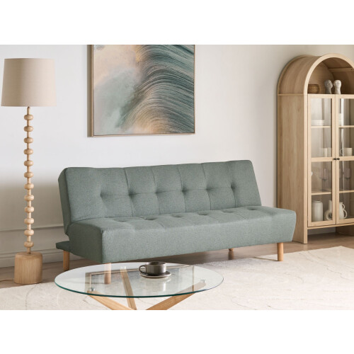 Beliani Sofa Bed 3 Seater ALSTEN Fabric Green 1